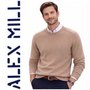Alex Mill Merino Wool Crewneck Sweater Taupe Exposed Seams large